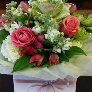 Pink and White Rose Flower Arrangement